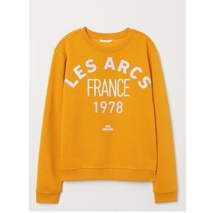 les arcs france 1978 mustard sweater